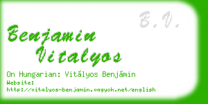 benjamin vitalyos business card